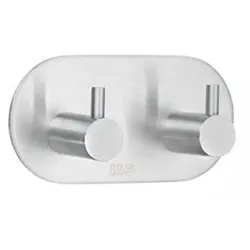 Smedbo Design Doppelhaken rund, selbstklebend BK1102, Accessoires, edelstahl gebürstet