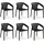 Homestyle4u Gartenstuhl Kunststoff schwarz 6er Set