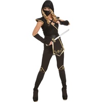 My Other Me 204895 Damen Ninja Kostüm, Frauen, Kariert, Schwarz, S