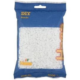 Hama Bügelperlen midi weiß 3000 Stück Durchmesser 5 mm