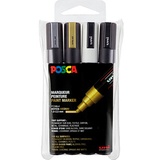 uni-ball POSCA PC-5M Metallic Acrylstift farbsortiert 1,8 - 2,5 mm, 4 Stück(e)