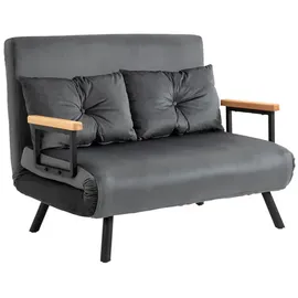 Homcom Schlafsofa mit Sitzkissen grau
