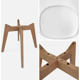sweeek 6 skandinavische Stühle mit Holzbeinen - Weiß - Weiß