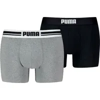 Puma Boxershorts » MEN EVERYDAY PLACED LOGO BOXERS 2P« Packung, 2er Pack, mit Logo Webbund Gr. XXL, middle grey melange, / black, , 59722455-XXL