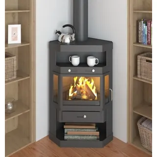 VICTORIA EEK A Eck-Kaminofen Victoria Panama, schwarz, dauerbrandfähig – 9kW