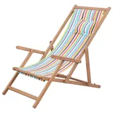 Strandstuhl Klappbar Stoff Und Massivholz Mehrfarbig