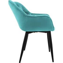 ML-Design Esszimmerstuhl Samt petrol 6er Set