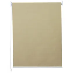 Rollo MCW-D52, Fensterrollo Seitenzugrollo Jalousie, Sonnenschutz Verdunkelung blickdicht 90x160cm ~ beige