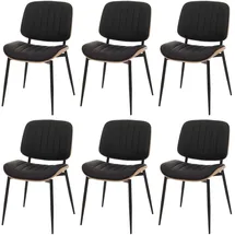 MCW Esszimmerstuhl MCW-O44 Kunstleder schwarz 6er Set