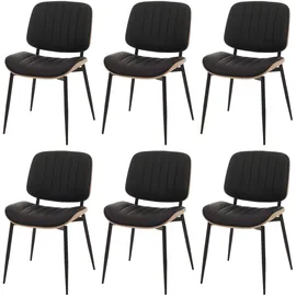 MCW Esszimmerstuhl MCW-O44 Kunstleder schwarz 6er Set