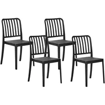 Beliani Gartenstuhl 4er Set Schwarz