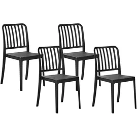Beliani Gartenstuhl 4er Set Schwarz