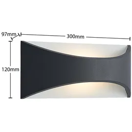 LINDBY Außenwandleuchte Aluminium 30 cm 1 x 9 W LED schwarz