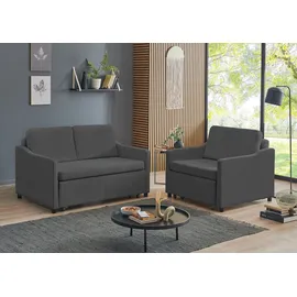 Atlantic Home Collection Schlafcouch Cord 2-Sitzer Grau