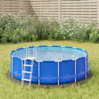 VidaXL Pool-Bodentuch Hellgrau Ø244 cm Polyester Geotextil