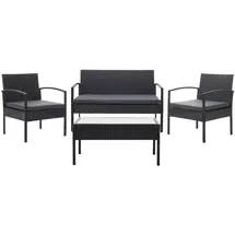 Mendler Poly-Rattan Garnitur 4-tlg. Schwarz