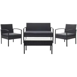 Mendler Poly-Rattan Garnitur 4-tlg. Schwarz
