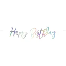 Happy Birthday Girlande irisierend