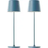 Brilliant LED-Akku-Tischleuchte Kaami, 2 W, 310 lm, 3000 K, blau, 2er Set