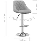 vidaXL Barhocker Hellgrau Samt