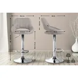 CLP Barhocker Milet Stoff grau/chrom