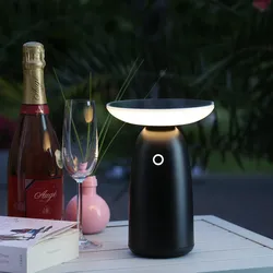 LED Solar Garten Tischleuchte - 3 Helligkeitsstufen - H: 22cm - Lichtsensor - fü...