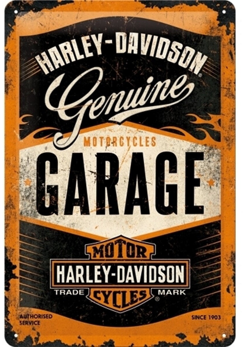 Blechschild Harley Davidson Garage 20 x 30 cm