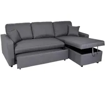 MCW Sofa L-Form, Liegefläche Nosagfederung 228cm ~ dunkelgrau