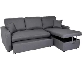 MCW Sofa L-Form, Liegefläche Nosagfederung 228cm ~ dunkelgrau
