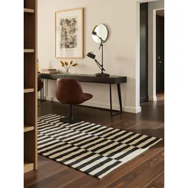 HANSE HOME Donna Wollteppich Donna Schwarz Natur Weiß, - Naturbelassen