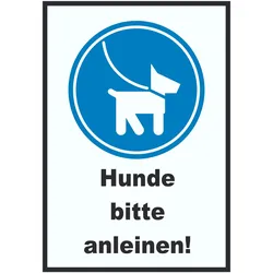 Hunde bitte anleinen Schild A6 (105x148mm)