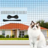Caiyloxn Katzennetz für Balkon 6x3m Katzengitter Fenster Ohne Bohren Balkonnetz Katzenschutz für Sicherung von Balkon Fenstern Zäune