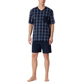 SCHIESSER Herren Schlafanzug kurz V-Ausschnitt-Nightwear Set Pyjamaset, Nachtblau_181161, 52