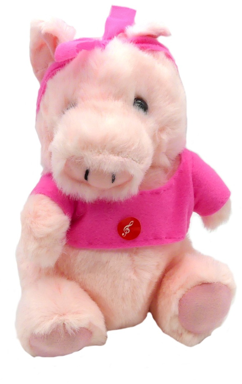 Topline Schweinchen Stofftier mit Sound und pinker Kleidung Kinder Plüschtier...