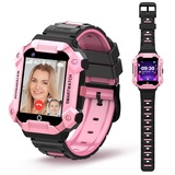 Kinder 4G GPS WIFI Smartwatch Telefon , Kinder HD Touchscreen Handy Uhr für Kind mit Anti-Verlorener GPS W-lan LBS Ortung Tracker, MP3, Videoanruf, SOS, Voice Chat, MP3, Pedometer, APP Verwaltung