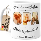 Tassenliebling® Opa Tasse mit Fotos personalisiert - Fototasse mit eigenen Bildern selbst gestalten - Bester Opa Großvater Geschenk zum Vatertag, Geburtstag, Vatertag