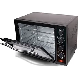 Z-Line TurboTronic Minibackofen mit Umluft und Drehspieß 35 Liter, Schwarz, inkl. 2x Backblech, 1600W Mini Backofen Camping Pizzaofen Klein/Groß