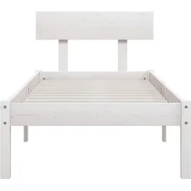 vidaXL Massivholzbett 90 x 200 cm Weiß