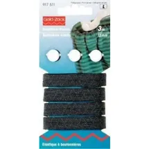Prym Gummiband Knopfloch-Elastik Gold/Schwarz 12 mm x 3 m