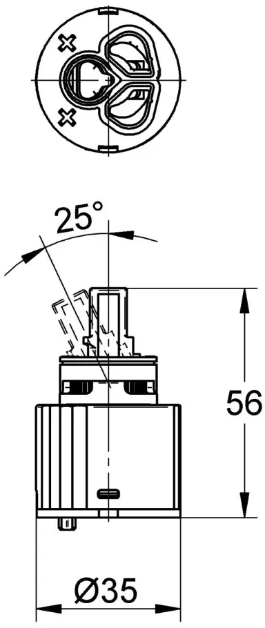 EICHELBERG Keramik-Kartusche 440435 35mm mit Ecom-Funktion, 44043500 44043500