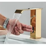 Automatischer Waschtischarmatur Mit Sensor, Schwarz, Mischbatterie Aus Messing Für Warm- Und Kaltwasser, Mit Wasserfall-kranbrücke