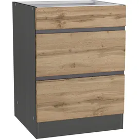 kochstation Kochfeldumbauschrank KS-Riesa 60 x 60 x 82 cm Braun