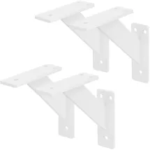 ML-Design 4 Stück Regalhalterung 120 x 120 mm Weiß Aluminium Schwebende