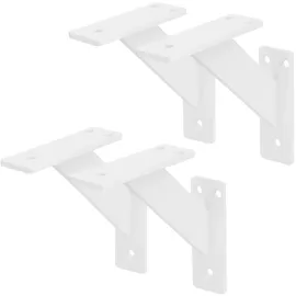 ML-Design 4 Stück Regalhalterung 120 x 120 mm Weiß Aluminium Schwebende