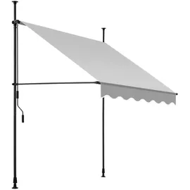 Tectake Klemmmarkise 150 x 304 cm hellgrau