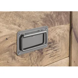 MASSIVMOEBEL24.DE Mango Hochschrank 50x35x195 Beige/Weiß