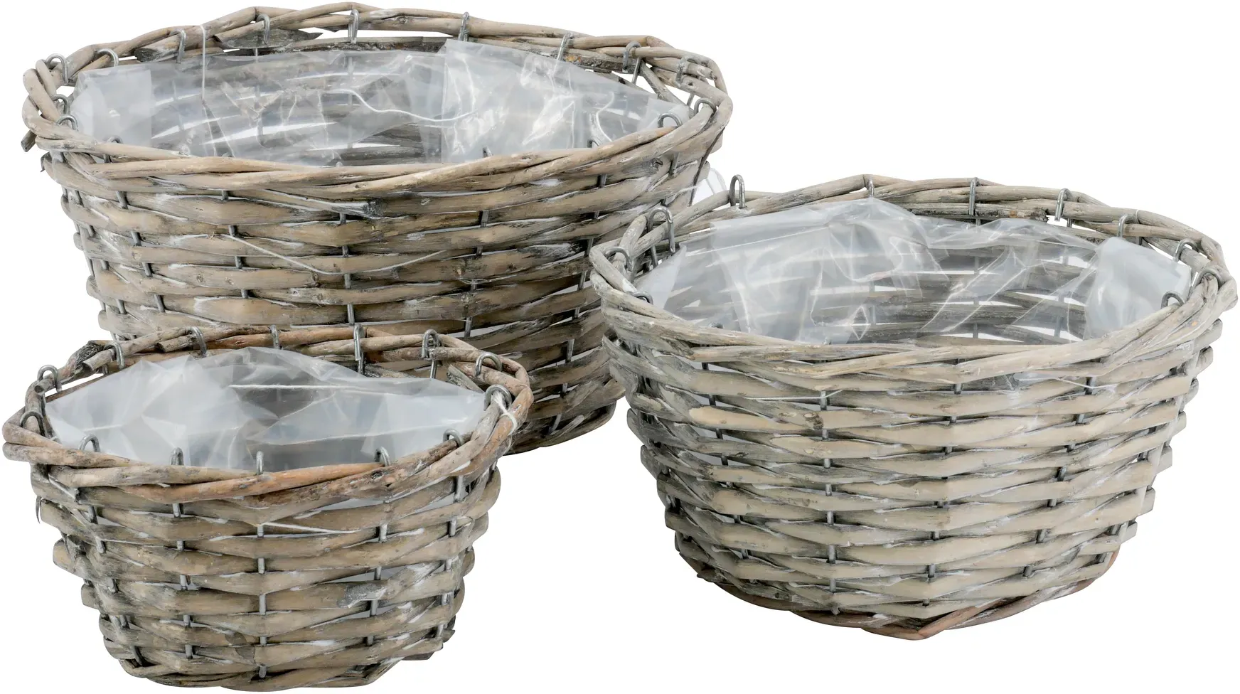 Schale Weide S/3 15x8/22x10/24x12cm grau wash