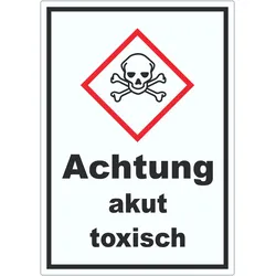 Aufkleber akut toxisch Toxizität Totenkopf A1 (594x841mm)