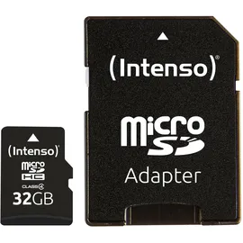 Intenso microSDHC 32GB Class 4 Speicherkarte inkl. SD-Adapter, schwarz