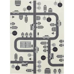 Teppich HANSE HOME "Town", beige (creme), B:160cm H:0,9mm L:220cm, Polypropylen, Teppiche, Kurzflor, Kinderteppich, Spielteppich, Straßen Design, Kinderzimmer